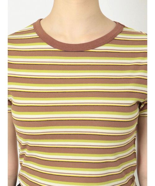 MURUA（ムルーア）の「マルチボーダーTシャツ（Tシャツ/カットソー・レディース・ネイビー/マスタード・FREE）」の14枚目の写真