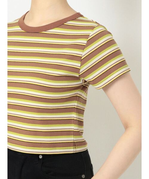 MURUA（ムルーア）の「マルチボーダーTシャツ（Tシャツ/カットソー・レディース・ネイビー/マスタード・FREE）」の8枚目の写真