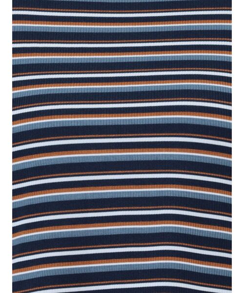 MURUA（ムルーア）の「マルチボーダーTシャツ（Tシャツ/カットソー・レディース・ネイビー/マスタード・FREE）」の4枚目の写真