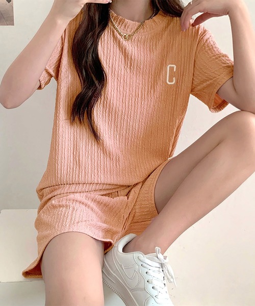 NinaetLina(ニナエリナ)の「Tシャツ&イージーパンツ服上下セット(ルームウェア/パジャマ・レディース・ピンク/グリーン系その他/ホワイト/ブラック/ロイヤルブルー・FREE)」の5枚目の写真
