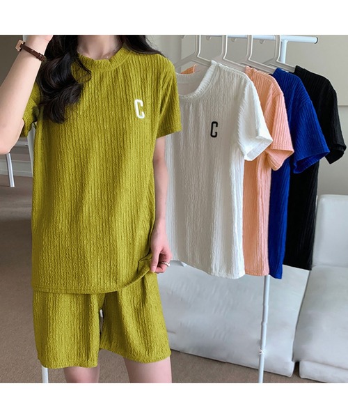 NinaetLina(ニナエリナ)の「Tシャツ&イージーパンツ服上下セット(ルームウェア/パジャマ・レディース・ピンク/グリーン系その他/ホワイト/ブラック/ロイヤルブルー・FREE)」の14枚目の写真