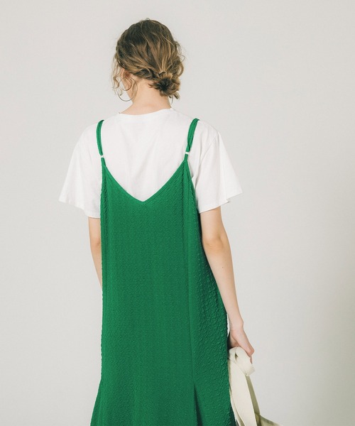 coca（coca）（コカ）の「ジャカードキャミワンピース（ワンピース・レディース・グレイッシュベージュ/グリーン/アイボリー/ブラック・M/L）」の6枚目の写真