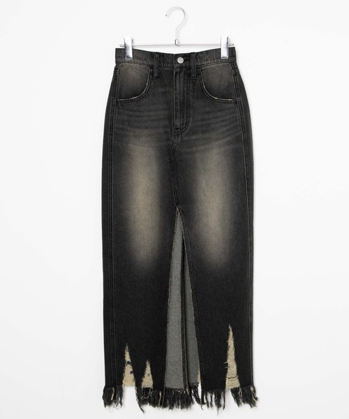 WEGO（ウィゴー）の「WEGO/ヴィンテージウォッシュスリットロングスカート（デニムスカート・レディース・ブラック系その他/コバルトブルー・FREE）」の20枚目の写真