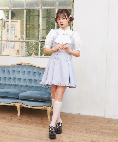 ROJITA(ロジータ)の「【TGCteen2023 summer着用アイテム/ベージュ】フロントカットキャミワンピース(ジャンパースカート・レディース・ベージュ/サックスブルー/ブラック・FREE)」の5枚目の写真