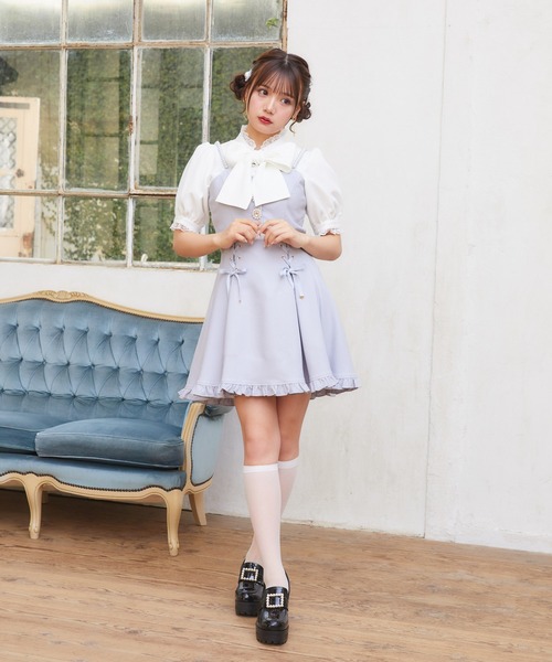 ROJITA(ロジータ)の「【TGCteen2023 summer着用アイテム/ベージュ】フロントカットキャミワンピース(ジャンパースカート・レディース・ベージュ/サックスブルー/ブラック・FREE)」の10枚目の写真