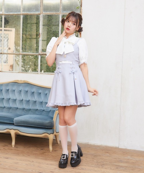 ROJITA(ロジータ)の「【TGCteen2023 summer着用アイテム/ベージュ】フロントカットキャミワンピース(ジャンパースカート・レディース・ベージュ/サックスブルー/ブラック・FREE)」の12枚目の写真