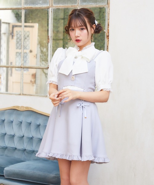 ROJITA(ロジータ)の「【TGCteen2023 summer着用アイテム/ベージュ】フロントカットキャミワンピース(ジャンパースカート・レディース・ベージュ/サックスブルー/ブラック・FREE)」の17枚目の写真