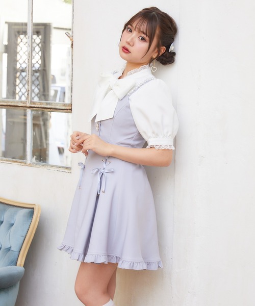 ROJITA(ロジータ)の「【TGCteen2023 summer着用アイテム/ベージュ】フロントカットキャミワンピース(ジャンパースカート・レディース・ベージュ/サックスブルー/ブラック・FREE)」の20枚目の写真