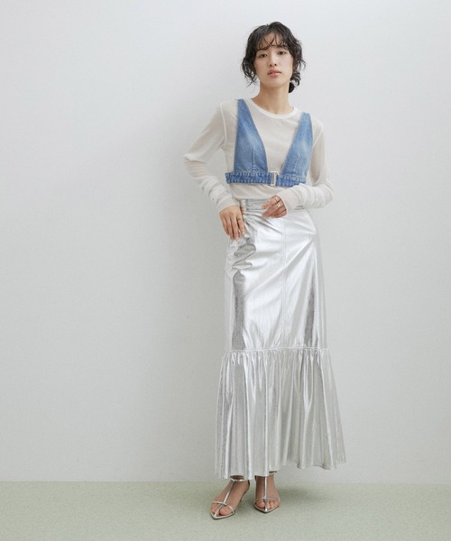 Adam et rope ボウタイブラウス M ネイビー　ノースリーブ 上品 Adam et rope ボウタイブラウス M ネイビー ノースリーブ 上品
