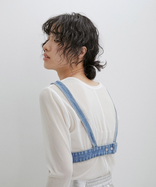 Adam et rope ボウタイブラウス M ネイビー　ノースリーブ 上品 Adam et rope ボウタイブラウス M ネイビー ノースリーブ 上品