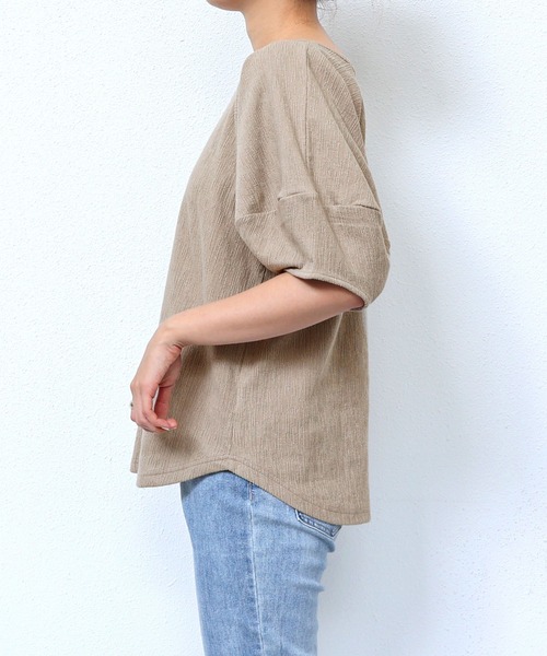 andme(アンドミー)の「楊柳前後2wayランタンスリーブトップス(Tシャツ/カットソー・レディース・ブラック/ベージュ/キナリ/ブルー・FREE)」の8枚目の写真