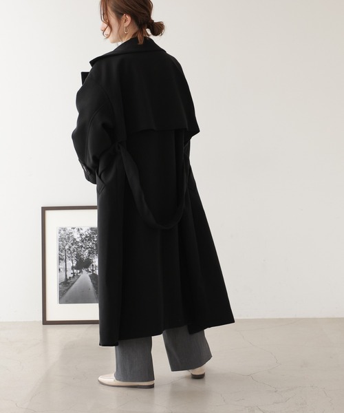 frames RAY CASSIN（フレームスレイカズン）の「ニットモッサライトウィンタートレンチコート（トレンチコート・レディース・ブラック・FREE）」の6枚目の写真