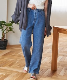 ハイウエストデニムストレートパンツ