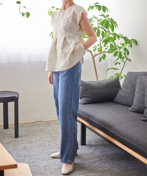 Rejoule（リジュール）の「ハイウエストデニムストレートパンツ（デニムパンツ・レディース・ライトブルー/ダークブルー・S/M）」の11枚目の写真