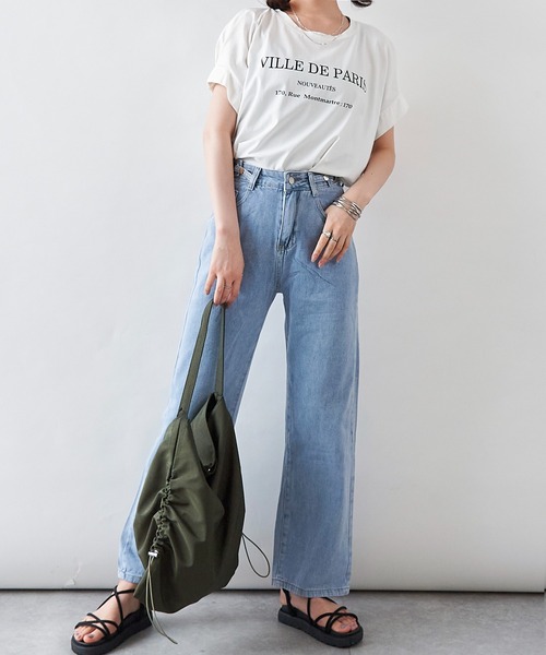 Rejoule（リジュール）の「ハイウエストデニムストレートパンツ（デニムパンツ・レディース・ライトブルー/ダークブルー・S/M）」の20枚目の写真