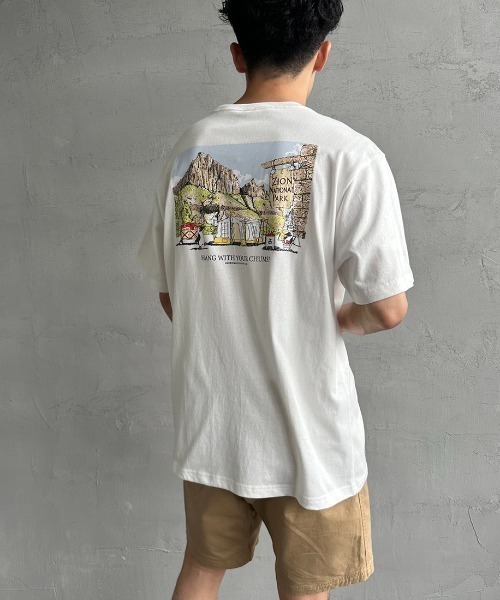 CHUMS（チャムス）の「【WEB限定】[CHUMS/チャムス] チャムスザイオンキャンピング バックプリントTシャツ（Tシャツ/カットソー・レディース・グレイッシュベージュ/ホワイト/チャコールグレー・M/L/XL）」の5枚目の写真