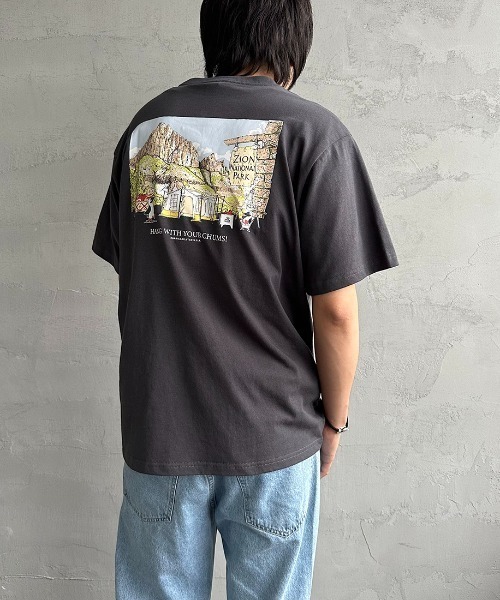 CHUMS（チャムス）の「【WEB限定】[CHUMS/チャムス] チャムスザイオンキャンピング バックプリントTシャツ（Tシャツ/カットソー・レディース・グレイッシュベージュ/ホワイト/チャコールグレー・M/L/XL）」の10枚目の写真