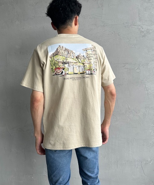 CHUMS（チャムス）の「【WEB限定】[CHUMS/チャムス] チャムスザイオンキャンピング バックプリントTシャツ（Tシャツ/カットソー・レディース・グレイッシュベージュ/ホワイト/チャコールグレー・M/L/XL）」の14枚目の写真