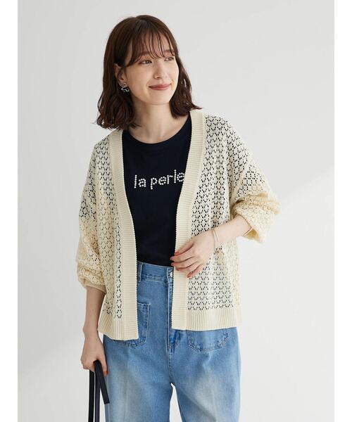 RAY CASSIN FAVORI（レイカズンフェバリ）の「・RAY　CASSIN　パールドットロゴTシャツ（Tシャツ/カットソー・レディース・ブラック/オフホワイト/ブルー・FREE）」の5枚目の写真