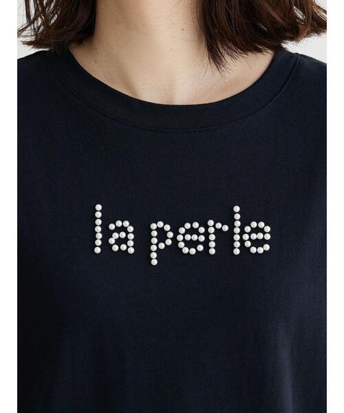 RAY CASSIN FAVORI（レイカズンフェバリ）の「・RAY　CASSIN　パールドットロゴTシャツ（Tシャツ/カットソー・レディース・ブラック/オフホワイト/ブルー・FREE）」の9枚目の写真