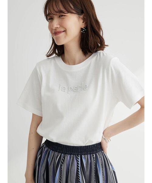 RAY CASSIN FAVORI（レイカズンフェバリ）の「・RAY　CASSIN　パールドットロゴTシャツ（Tシャツ/カットソー・レディース・ブラック/オフホワイト/ブルー・FREE）」の13枚目の写真