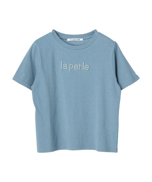 RAY CASSIN FAVORI（レイカズンフェバリ）の「・RAY　CASSIN　パールドットロゴTシャツ（Tシャツ/カットソー・レディース・ブラック/オフホワイト/ブルー・FREE）」の15枚目の写真