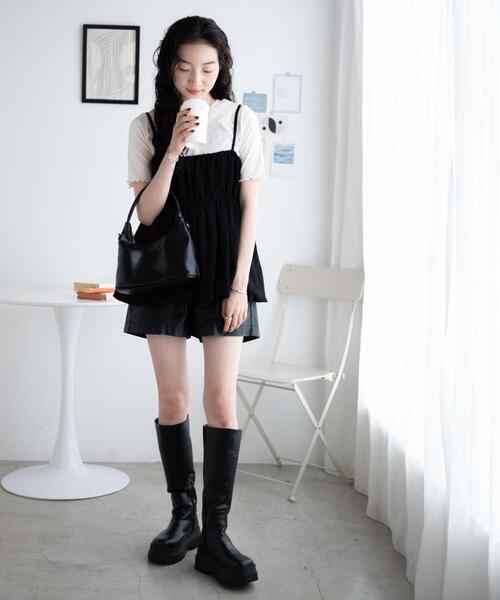 WEGO(ウィゴー)の「WEGO/バルーンシルエットミニキャミチュニック(チュニック・レディース・ダークオレンジ/ブラック・FREE)」の10枚目の写真