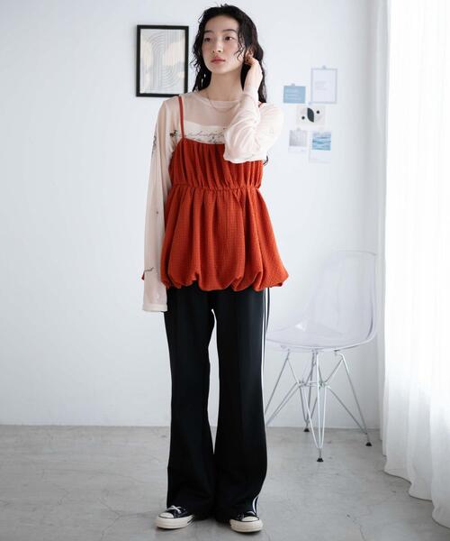 WEGO(ウィゴー)の「WEGO/バルーンシルエットミニキャミチュニック(チュニック・レディース・ダークオレンジ/ブラック・FREE)」の17枚目の写真