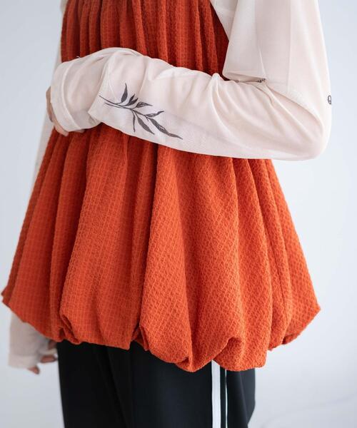 WEGO(ウィゴー)の「WEGO/バルーンシルエットミニキャミチュニック(チュニック・レディース・ダークオレンジ/ブラック・FREE)」の3枚目の写真