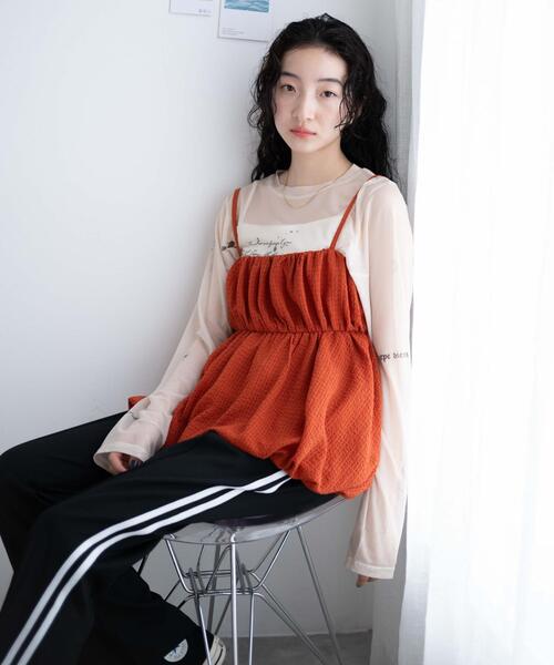 WEGO(ウィゴー)の「WEGO/バルーンシルエットミニキャミチュニック(チュニック・レディース・ダークオレンジ/ブラック・FREE)」の18枚目の写真