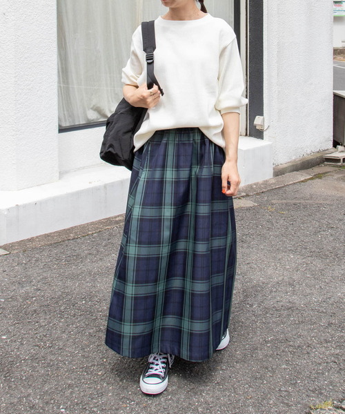 FORK&SPOON（フォークアンドスプーン）の「FORK&SPOON　チェックギャザースカート（スカート・レディース・ネイビー/ベージュ系その他・1/2）」の9枚目の写真