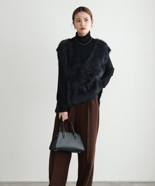 セール】【静電気防止】【袖くしゅ】タートルネック