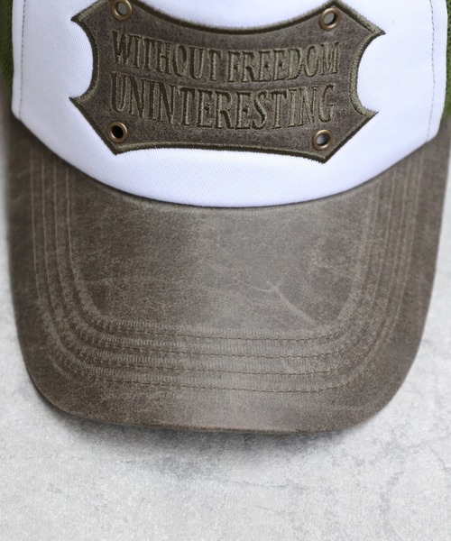 ８(eight)（エイト）の「プレートメッシュキャップ（キャップ・メンズ・ブラック×ホワイト/ブラウン系その他/オリーブ系/ブラック×ブラック・FREE）」の9枚目の写真