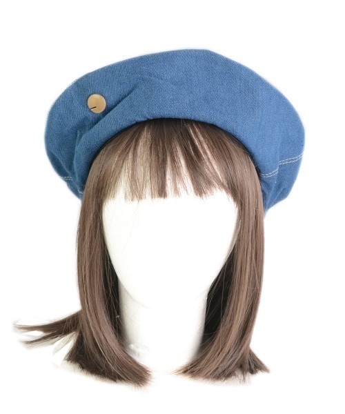 TONE SELECT GOODS(トーンセレクトグッズ)の「【urge select】デニム ベレー帽(ハンチング/ベレー帽・レディース・ダークブルー/ライトブルー・FREE)」の2枚目の写真