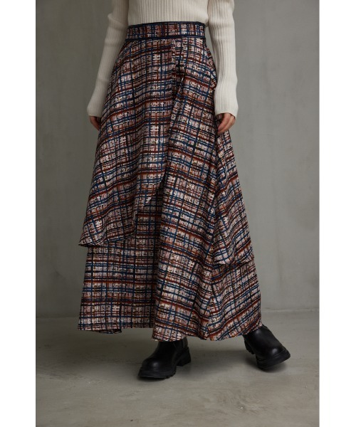 AZUL by moussy（アズールバイマウジー）の「レイヤードデザインフレアスカート（スカート・レディース・レッド系その他/ブラック・MEDIUM/SMALL）」の21枚目の写真