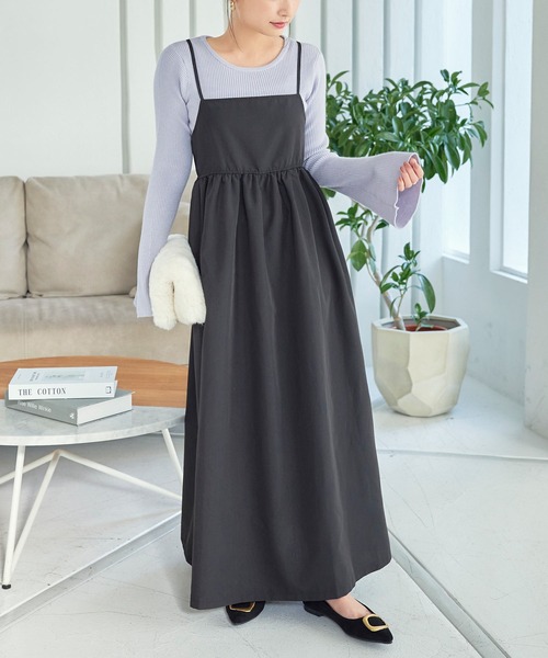 低身長向けサイズ ] バックストリングキャミワンピース（ワンピース