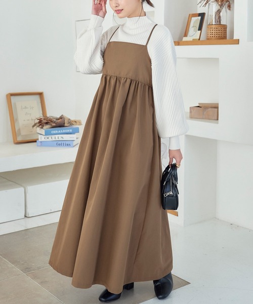 低身長向けサイズ ] バックストリングキャミワンピース（ワンピース