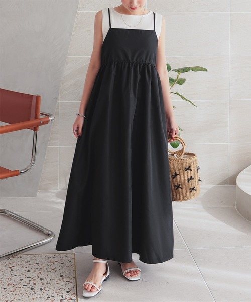 低身長向けサイズ ] バックストリングキャミワンピース（ワンピース