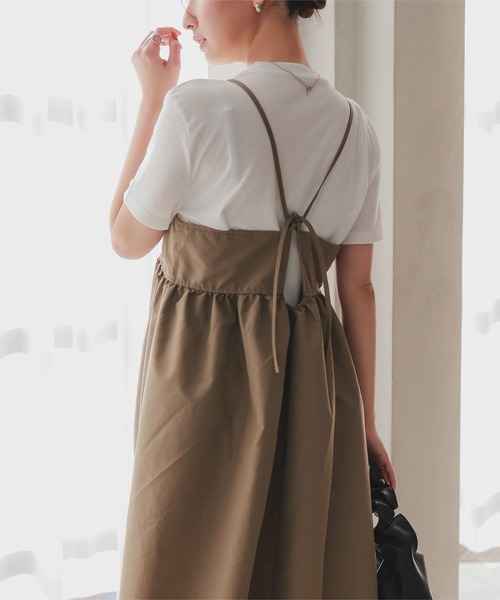 低身長向けサイズ ] バックストリングキャミワンピース（ワンピース