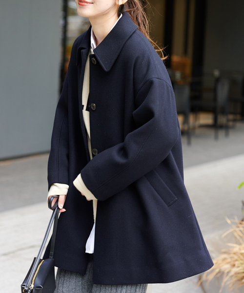 JOURNAL STANDARD（ジャーナルスタンダード）の「S120ステンカラーテントコート（その他アウター・レディース・ブラウン/ネイビー・36/38）」の13枚目の写真