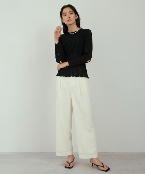 JOSE MOON（ジョゼムーン）の「BASIC SLACKS/ベーシックスラックス（スラックス・レディース・ベージュ/ネイビー/ブラック/ブルー系その他/グレー/ピンク/ウッド・S/M/SS）」の8枚目の写真