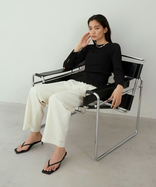 JOSE MOON（ジョゼムーン）の「BASIC SLACKS/ベーシックスラックス（スラックス・レディース・ベージュ/ネイビー/ブラック/ブルー系その他/グレー/ピンク/ウッド・S/M/SS）」の14枚目の写真