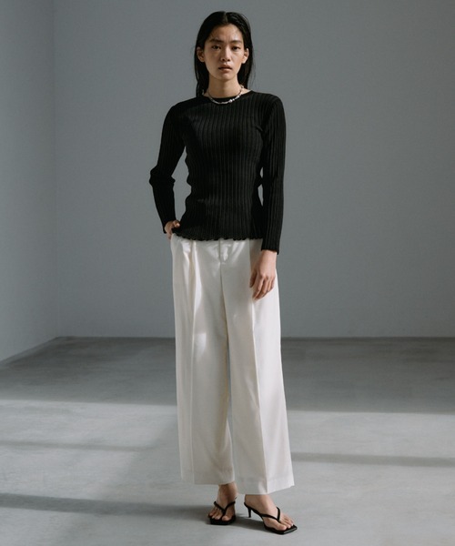 JOSE MOON（ジョゼムーン）の「BASIC SLACKS/ベーシックスラックス（スラックス・レディース・ベージュ/ネイビー/ブラック/ブルー系その他/グレー/ピンク/ウッド・S/M/SS）」の15枚目の写真