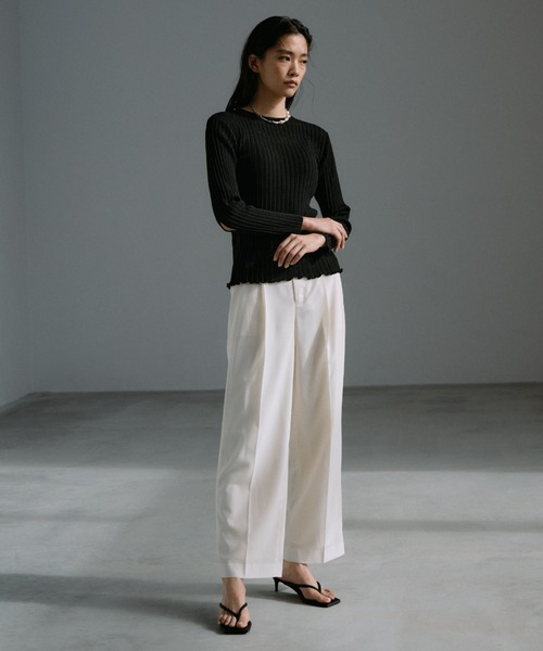 JOSE MOON（ジョゼムーン）の「BASIC SLACKS/ベーシックスラックス（スラックス・レディース・ベージュ/ネイビー/ブラック/ブルー系その他/グレー/ピンク/ウッド・S/M/SS）」の16枚目の写真