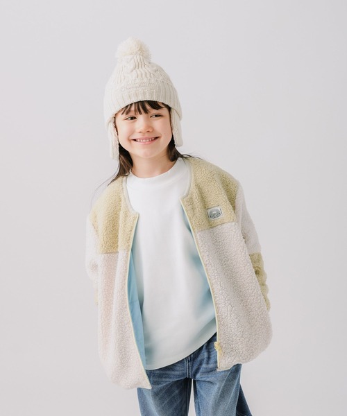 BAYFLOW（ベイフロー）の「[表裏使える！フードなしで安心♪]リバーシブルボアジャケット（KIDS）（その他アウター・キッズ・ベージュ/オフホワイト・130cm/140cm/110cm/120cm）」の6枚目の写真