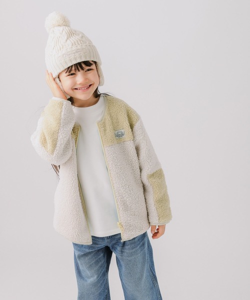 BAYFLOW（ベイフロー）の「[表裏使える！フードなしで安心♪]リバーシブルボアジャケット（KIDS）（その他アウター・キッズ・ベージュ/オフホワイト・130cm/140cm/110cm/120cm）」の8枚目の写真