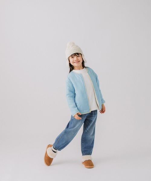 BAYFLOW（ベイフロー）の「[表裏使える！フードなしで安心♪]リバーシブルボアジャケット（KIDS）（その他アウター・キッズ・ベージュ/オフホワイト・130cm/140cm/110cm/120cm）」の10枚目の写真