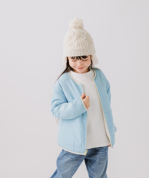 BAYFLOW（ベイフロー）の「[表裏使える！フードなしで安心♪]リバーシブルボアジャケット（KIDS）（その他アウター・キッズ・ベージュ/オフホワイト・130cm/140cm/110cm/120cm）」の12枚目の写真