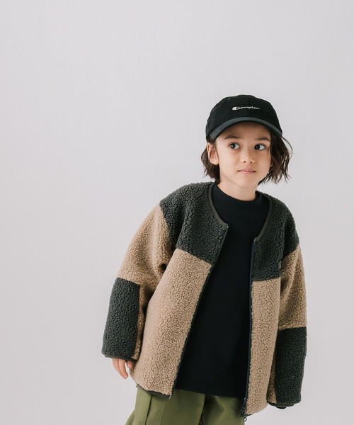 BAYFLOW（ベイフロー）の「[表裏使える！フードなしで安心♪]リバーシブルボアジャケット（KIDS）（その他アウター・キッズ・ベージュ/オフホワイト・130cm/140cm/110cm/120cm）」の14枚目の写真