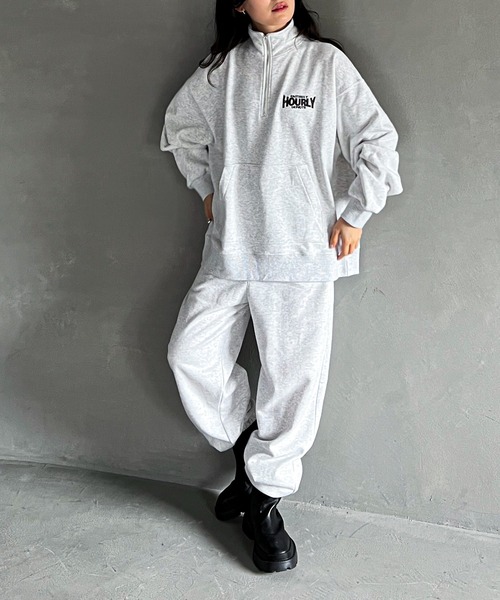 feepur（フェピュール）の「【セットアップ可】刺繍ロゴスウェットパンツ（スウェットパンツ・レディース・ネイビー/杢グレー/オートミール・MEDIUM）」の4枚目の写真